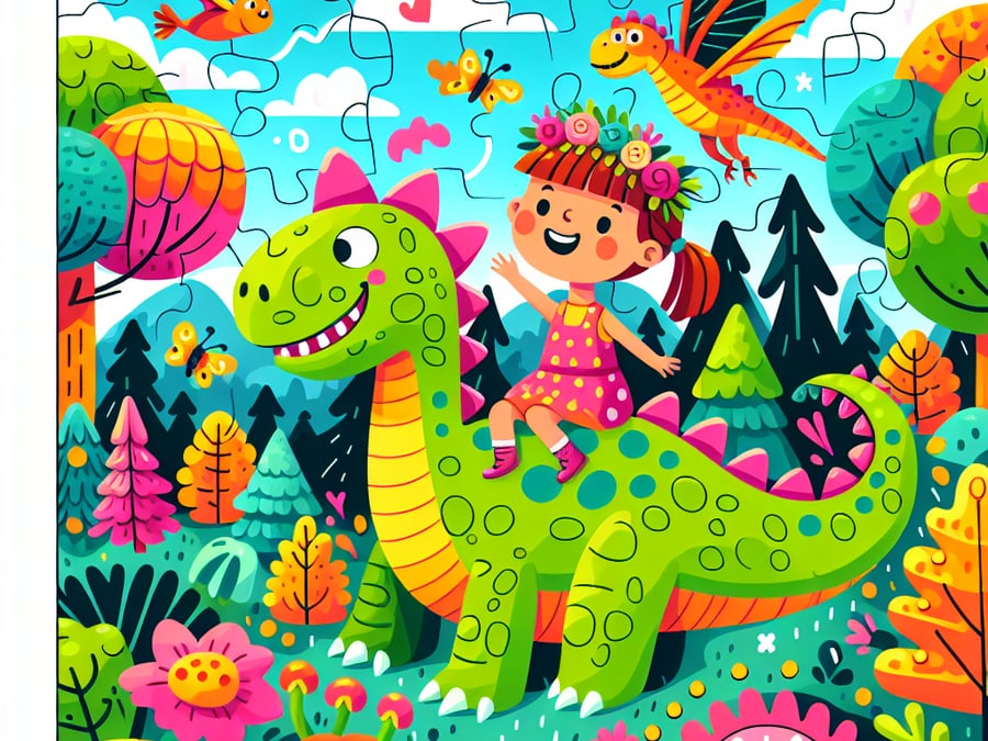 A dinosaur jigsaw puzzle